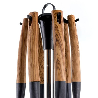 MegaChef Black Nylon 7-Piece Cooking Utensil Set with Wood Design