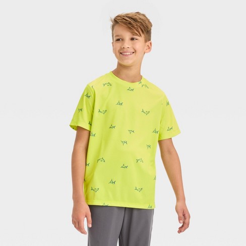 Boys' Athletic Printed T-shirt - All In Motion™ Lime Green Xxl