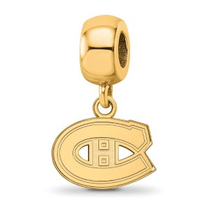Black Bow Jewelry 14k Yellow Gold Plated Sterling Silver Montreal Canadiens NHL Bead Charm - 1 of 4