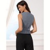 INSPIRE CHIC Women's Striped V Neck Sleeveless Button Down Fully Lined Dressy Blazer Vest with Pockets - 3 of 4