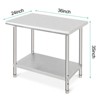 Coucheta Stainless Steel Table, Nsf Metal Prep Table with Adjustable Under Shelf and Wheels, Commercial Heavy Duty Worktable - 2 of 4