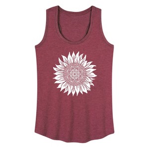 Women's - Instant Message - Decorative Daisy Graphic Racerback Tank - 1 of 4