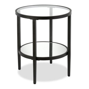 Metal Double Ring Glass and Side Table in Black - Henn&Hart - 1 of 4