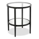 Metal Double Ring Glass and Side Table in Black - Henn&Hart
