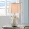 Regency Hill Rustic Country Cottage Accent Table Lamps 22" High Set of 2 Crackled Ivory Glaze Ceramic Beige Bell Shade for Bedroom Living Room Bedside - 2 of 4