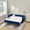 GDFStudio Milton Modern Wood and Velvet Twin Size Daybed - 3 of 4
