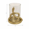 Decorative Metal Glass Aluminum Pillar Holder with Serpent Design in Boho Style - 4 of 4