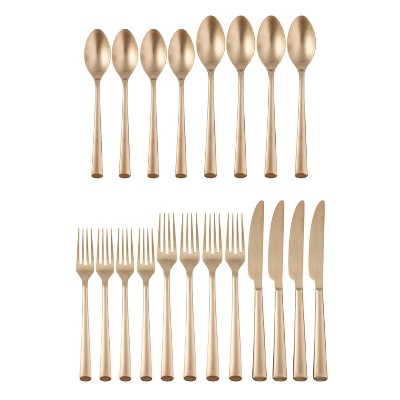 Gilda Champagne Satin Gold 20-Piece Stainless Steel Flatware Set