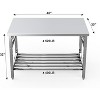 48x30 Stainless Steel Prep Table, Commercial Worktables with Adjustable Undershelf, Heavy Duty Folding Kitchen Island for Restaurant Kitchen Laundry - 2 of 4