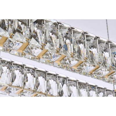 Elegant Monroe 50" Gold LED Crystal Triple Pendant Light
