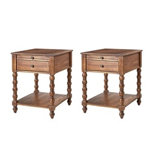 Esther 26 Tall End Table with Built-in Charging Outlets Set of 2|ARTFUL LIVING DESIGNS - 1 of 4
