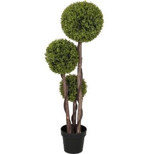 Gulches Artificial Ball Boxwood Topiary Tree Realistic Fake Plant in Pot Indoor Outdoor Living Room Decoration Low Maintenance - 1 of 4
