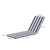 VisioGear 2PCS Set Outdoor Lounge Chair Cushion, Replacement Patio Funiture Seat Cushion, Chaise Lounge Cushion, Blue Striped, 74.41"*22.05"*2.76" - 3 of 4