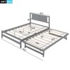 Full Size Wood Platform Bed with Adjustable Trundle Bed-ModernLuxe - image 3 of 4