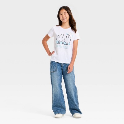 Miffy Girls' Miffy Short Sleeve 'Oh My Stars' Graphic T-Shirt - White S — фото 4