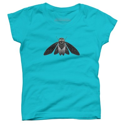 Girl's Design By Humans Monochrome Cicada By Realkey T-Shirt