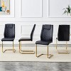 Acekool Faux Leather Dining Chairs Set of 4, Modern High Back Armless Upholstered Kitchen Chairs with Metal Legs for Dining Room - 2 of 4