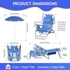 Kids Reclining Beach & Camp Chair with Umbrella, 5-Position Foldable Chair, Lightweight & Portable Design for Outdoor Fun (2 Pack) - 2 of 4