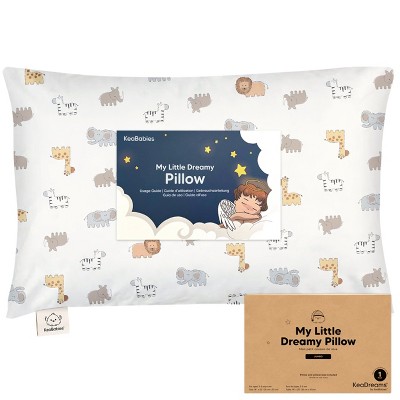 KeaBabies Jumbo Toddler Pillow with Pillowcase, 14X20 Soft Organic Toddler Pillows for Sleeping, Kids Travel Pillow