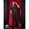 Lars Amadeus Men's Metallic Short Sleeves Summer Disco Party Sparkly Sequins Shirt - 2 of 4