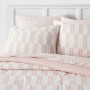 Dash Stripe Printed Microfiber Reversible Comforter & Sheets Set Ivory/Light Pink - Room Essentials™ - 3 of 4