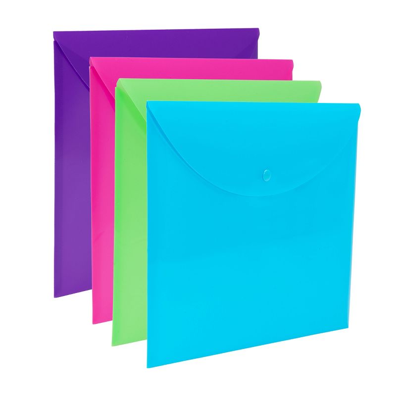 Smead Project Envelope, Snap Closure, Top Load, Letter Size, Assorted Colors,  4 per Pack (89685), 4 of 6