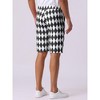 INSPIRE CHIC Men's Regular Fit Flat Front Contrasting Colors Argyle Pattern Shorts - 3 of 4