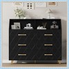 Jojoka Modern 6 Drawer Dresser with LED Lights & Charging Station, White Wood Storage Cabinet for Bedroom, Closet, Entryway - 3 of 4