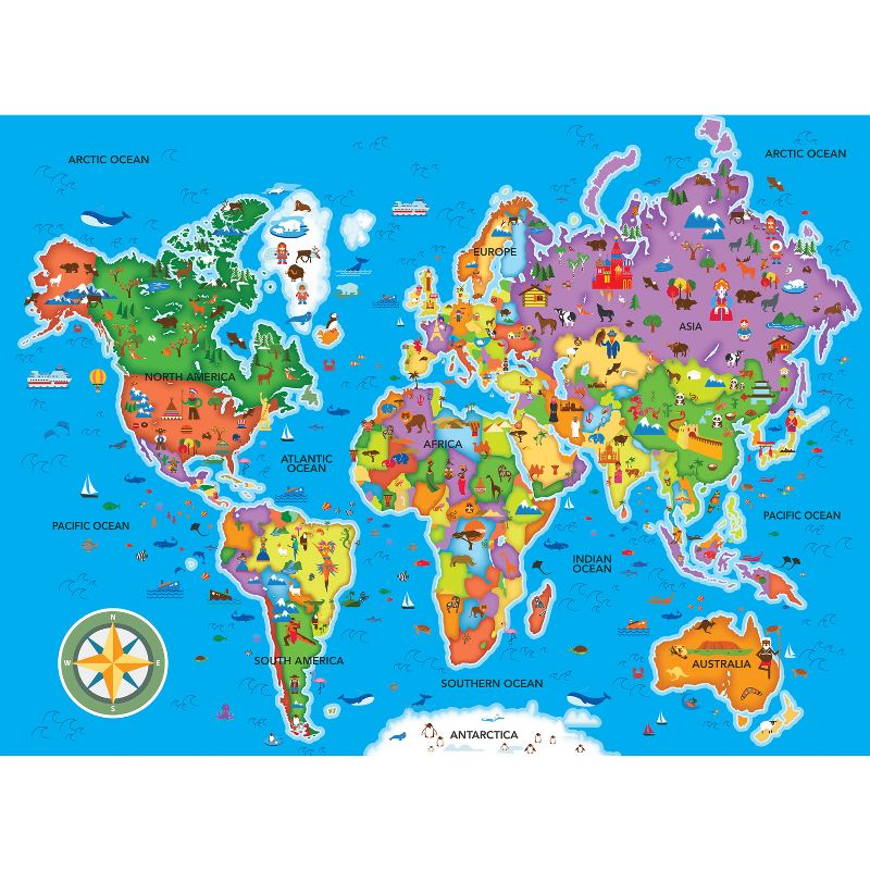 MasterPieces Explorer - World Map 48 Piece Floor Jigsaw Puzzle for Kids, 3 of 6