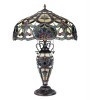 Chloe Lighting Sadie Tiffany-Style 3 Light Victorian Double Lit Table Lamp 18" Shade - 2 of 4