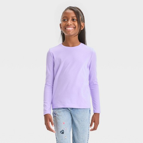 Girls long sleeve purple sales shirt