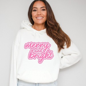 Merry & Bright Outline Puff  - Women's Graphic Hoodie - 1 of 3