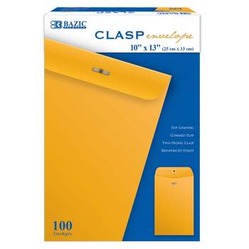 BAZIC Products® Clasp Envelopes, 10" x 13", Pack of 100
