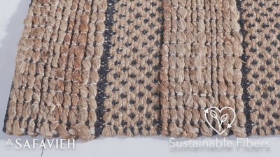 Handmade Black and Natural Cotton Jute 5' x 8' Area Rug