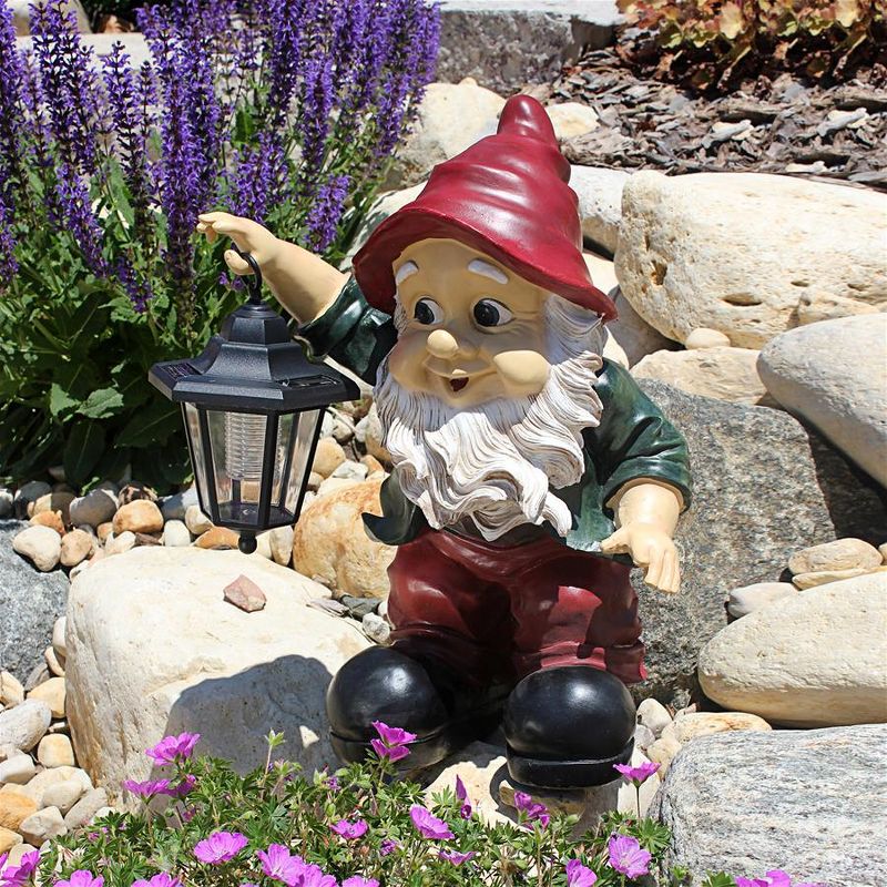 Design Toscano Edison With The Lighted Lantern Garden Gnome Statue, 2 of 7