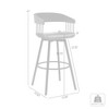 HomeRoots 31" Gray and Black Faux Leather with Metal Swivel Bar Height Bar Chair - 3 of 4