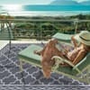 8x10 Reversible Outdoor Rug, Waterproof Plastic Straw Mat, Grey/White Geometric Indoor/Outdoor Carpet for Patio, RV, Camping - 4 of 4
