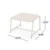 Christopher Knight Home Cowan Outdoor Side Table Iron Matte White - 3 of 4