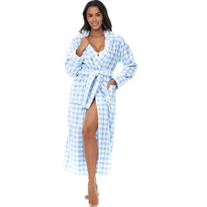 ADR Plush Fleece Robe for Women, Long Hooded Bathrobe with Hood, Plus Size - 1 of 3