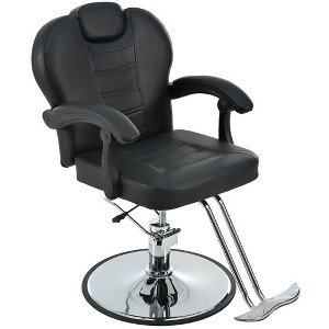 Classic Reclining Barber Chair Salon Chair with Heavy Duty Hydraulic Pump 360°Rotation Chair Shampoo Beauty Salon Equipment Max Load Weight 330 Lbs - 1 of 4