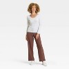 Women's Long Sleeve Lace Trim Scoop Neck Top - A New Day™ - 3 of 4