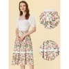 Allegra K Women's Boho Floral Lace Insert Drawstring Elastic Waist Summer Midi Skirt - 2 of 4