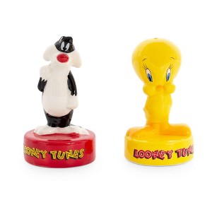 Silver Buffalo Looney Tunes Sylvester and Tweety Ceramic Salt and Pepper Shakers | Set of 2 - 1 of 4