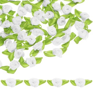 Unique Bargains Mini Ribbon Roses Fabric for Crafts Wedding 100 Pcs - 1 of 4