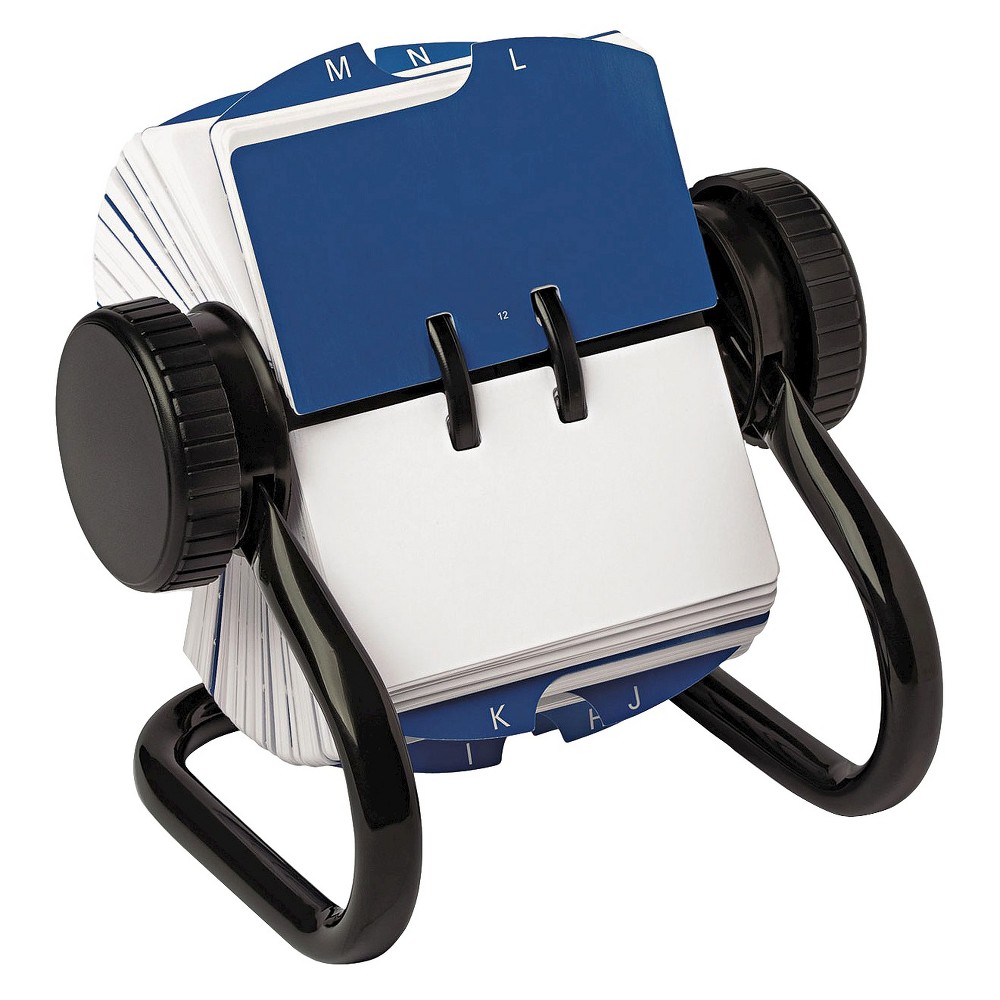 Rolodex Open Rotary Card File Holds 250 1 3/4" x 3 1/4" Cards  Black