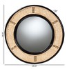 bali & pari Tacita Modern Bohemian Two-Tone Black and Natural Brown Rattan Accent Wall Mirror - 4 of 4
