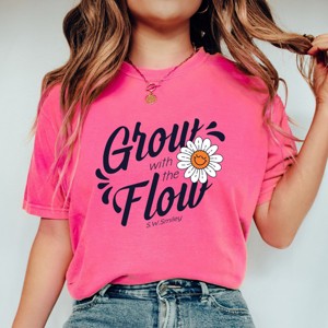 Simply Sage Market S.W.Smiley Grow With The Flow Flower Garment Dyed Tee - 1 of 4