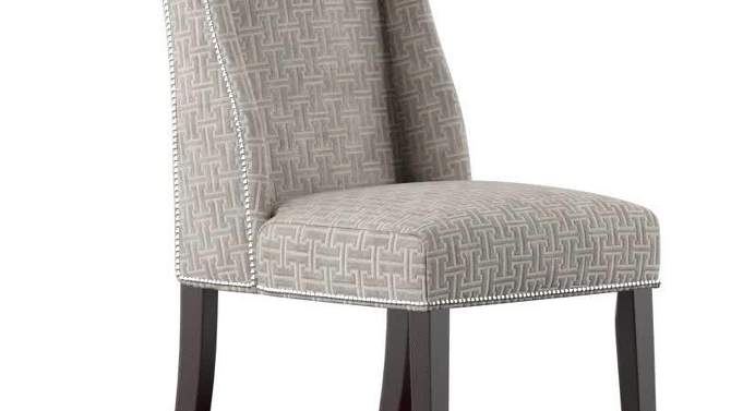 Set of 2 Harlow Wingback Dining Chair with Nailheads Wood Velvety Fret Link - Inspire Q, 2 of 7, play video