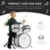 Best Choice Products Kids Beginner 3-Piece Drum, Musical Instrument Set w/ Sticks, Cushioned Stool, Drum Pedal - 2 of 4