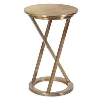 Kate and Laurel Aja Round Metal Side Table, 15x15x23, Gold